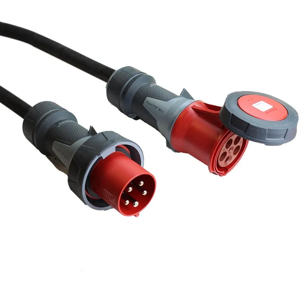 125A 5-Pin 3-Phase Extension Lead - 100ft - 50ft - 25ft - 5M - 3M